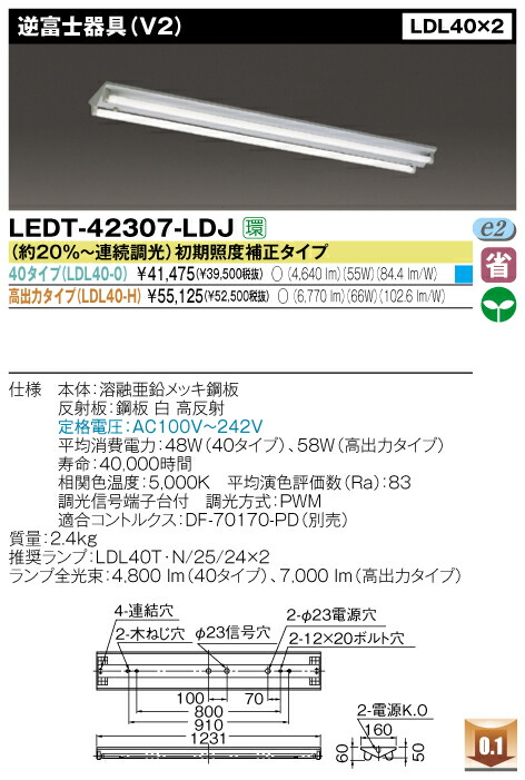 楽天市場 東芝 逆富士照明器具 ｆｈｆ３２形 ２ １００ ２４２ｖ ｈｆインバータ オールランプフリー形 定格出力 ランプ付 Fhtnpm9 オールライト