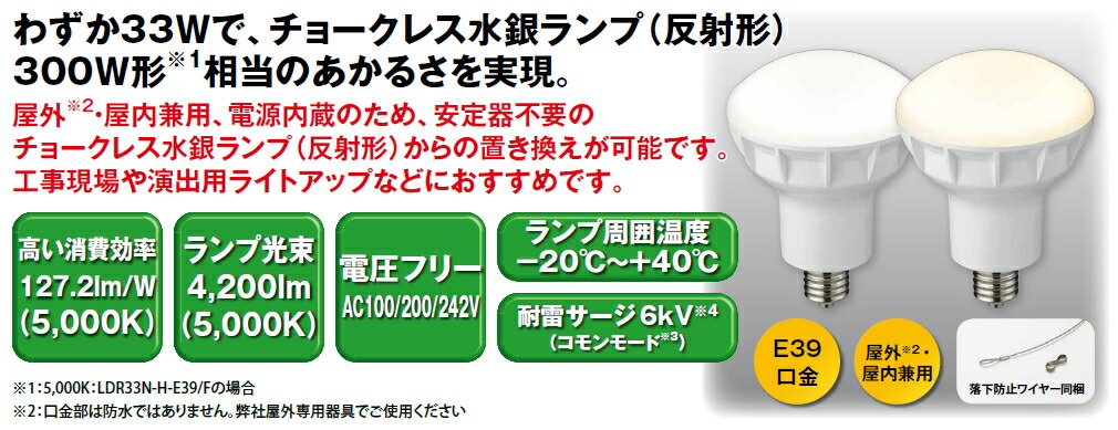 楽天市場】東芝 チョークレス水銀ランプ（水銀灯） 蛍光反射形 100