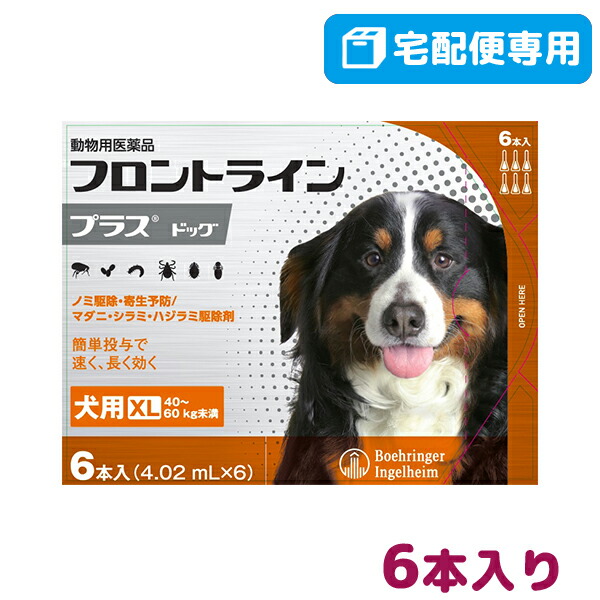 使用期限 23 動物用医薬品 07 31以降 07月現在 B 犬用 B 1 1 000円offクーポン フロントラインプラス犬用 Xl 40 60kg 1箱6本入 動物用医薬品 宅配便 ノミ ダニ シラミ駆除 8 5 木 10 00 23 59 松波動物メディカル通信販売部