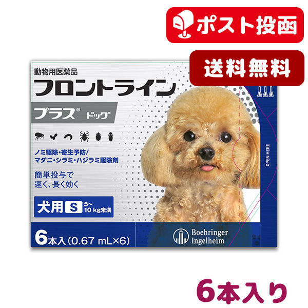 【A】フロントラインプラス犬用 S（5〜10kg）　1箱6本入【動物用医薬品】【ノミ・ダニ・シラミ駆除】