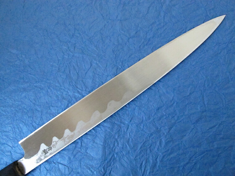 minamoto izumimasa damascus blue carbon steel 300mm yanagiba