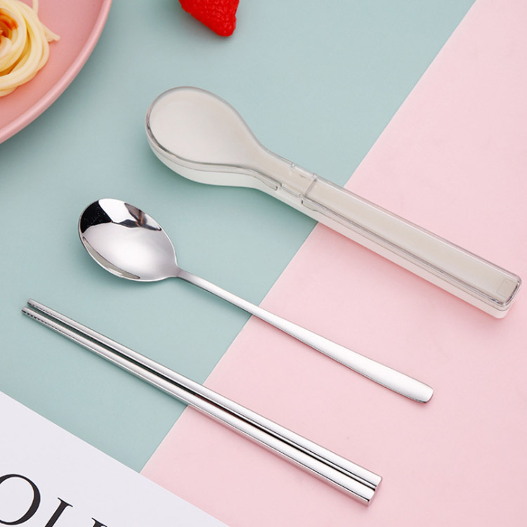 収納ケース付 カトラリーセット スプーン 抗菌コンビセット マイ箸 箸 携帯 弁当 ステンレス製 2点セット