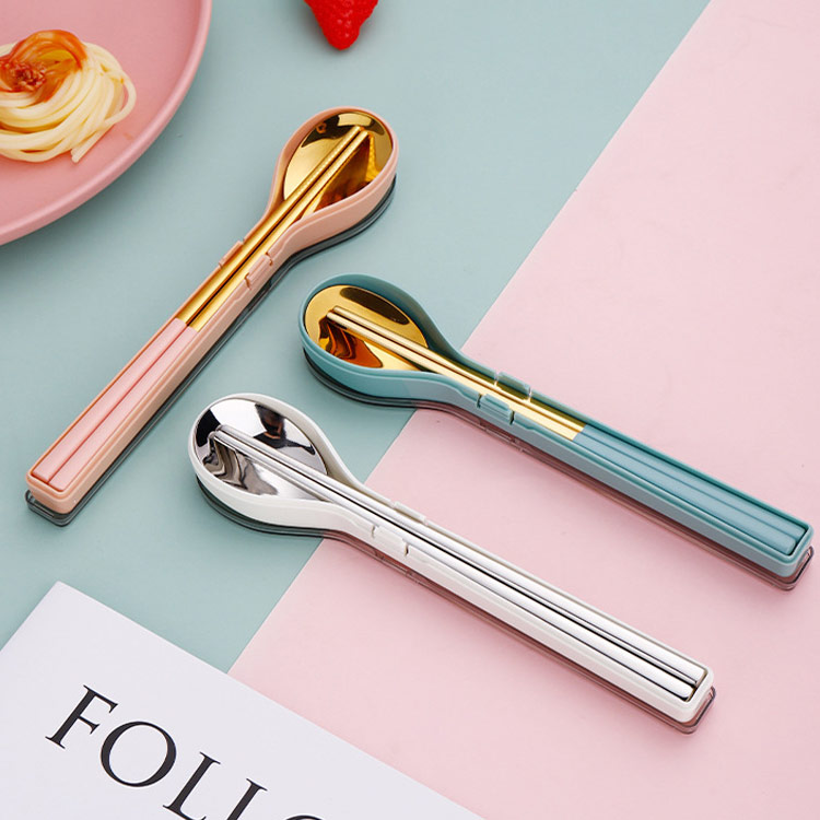 収納ケース付 カトラリーセット スプーン 抗菌コンビセット マイ箸 箸 携帯 弁当 ステンレス製 2点セット