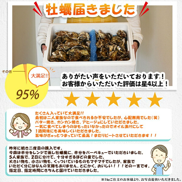 無選別MIX5kg(約60粒)冷凍便送料無料!宮城県産殻付き牡蠣殻付き殻付カキ加熱用一年子松島牡蠣屋無選別牡蠣