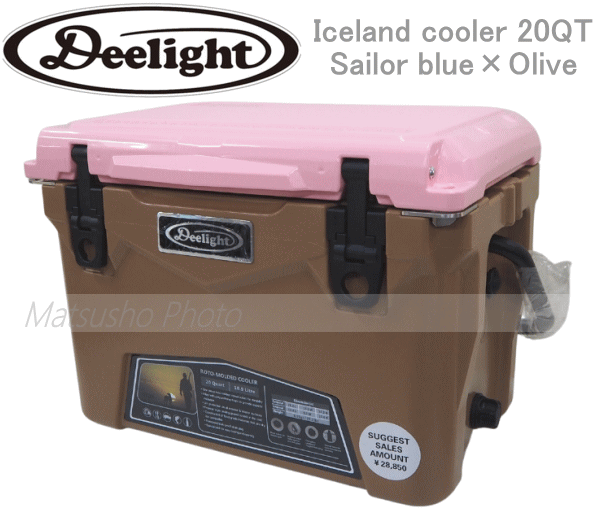 アイスランド クーラーボックス Iceland ディーライト 20QT-Tan×Pink