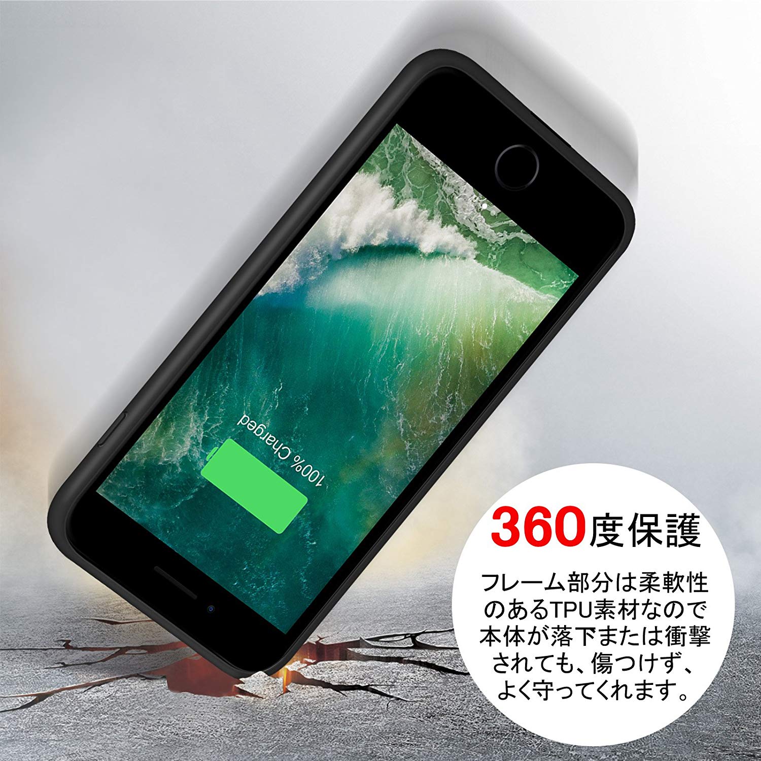iPhoneX/XS/10対応バッテリー内蔵ケース5000mAhバッテリーケース充電ケースiphoneXケースiPhoneXSケースiphone10ケースアイフォーンテンバッテリー大容量急速充電ケース型バッテリー外出旅行出張便利バッテリー内蔵