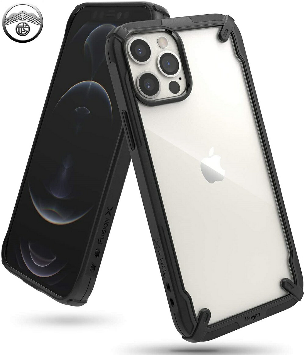楽天市場】iphone 12 ケース 耐衝撃 TPU カバー クリア+黒