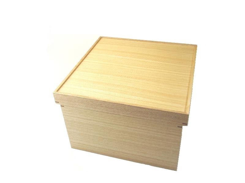 『木材塗 タモ 箱形茶びつ』 （木製／和風／洋風／分かりやすい／今めかしい／自然的／室内装飾／ボックス席／貨物輸送無料／日本製）