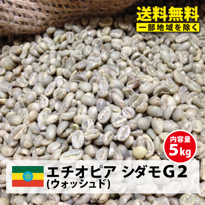 コーヒー 生豆 モカ 珈琲 豆 未焙煎 ５ｋｇエチオピア シダモG2 Ethiopia Sidamo G2 品揃え豊富で