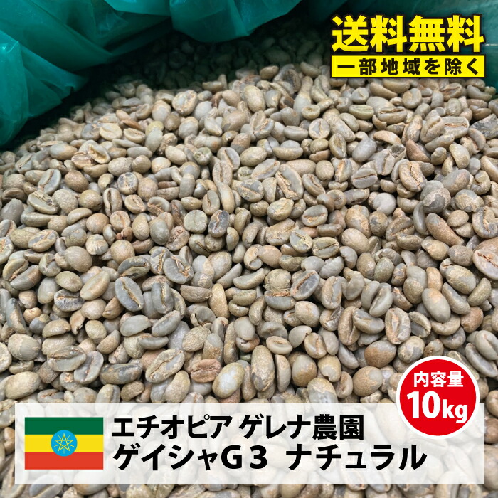 コーヒー 生豆 珈琲 豆 未焙煎 10kgエチオピア ゲレナ農園 ゲイシャG3 ナチュラル(Ethiopia Gelane Geisha G3 Natural)