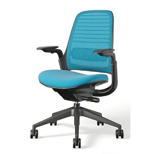 Steelcase(スチールケース) デスクチェア「シリーズ1」ブラックフレーム 座ブルージェイ｜マツヤデンキ店
