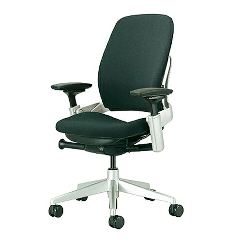 大塚家具 Steelcase(スチール写真入れもの)事務机女性議長「リープチェア」黒いこと色 プラチナフレームクロス張り黒いこと色