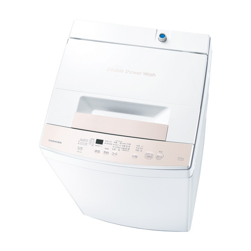 東芝 全自動洗濯機 洗濯：4.5kg 簡易乾燥 幅55.5cm Wシャワー洗浄 デカ文字操作パネル AW-45GA4(W) ホワイト系