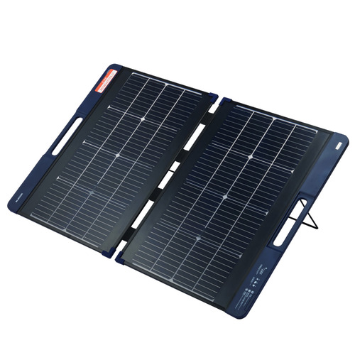 エレコム MPA-SP100DNV ポータブルソーラーパネル 出力100W 両面受光型 折り畳み式 ネイビー|マツヤデンキ店