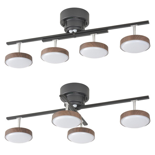 オーム電機 LT-YLS4RC-K LED4灯シーリングライト ダークブラウン