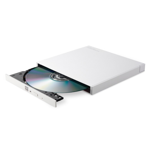 ロジテック LDR-PXA8CU2VWH 外付け DVDドライブ CD DVD 対応 USB 2.0 Type-Cケーブル付属 M-DISC対応 Windows Mac対応 ホワイト