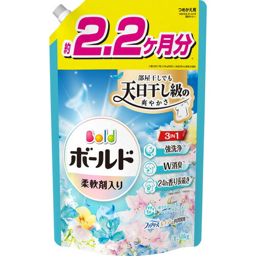 ボールド アロマティックフローラル&サボンの香り つめかえ用　超ジャンボサイズ ボールドジェル 爽やかフレッシュフラワーサボンの香り つめかえ