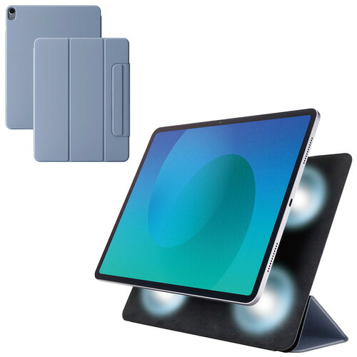 エレコム TB-A25XWVPF2BG iPad Air ケース 13インチ ( M3／M2 ) マグネット着脱フラップ カバー ブルーグレー