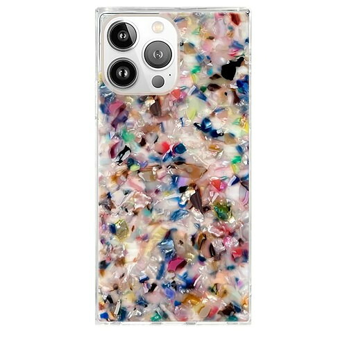 Flaunt FT056732 Square MagSafe Case for iPhone 16 Pro  Rainbow Confetti Tortoise