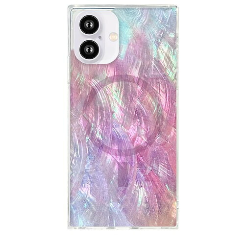 Flaunt FT056900 Square MagSafe Case for iPhone 16  Pink Mother of Pearl