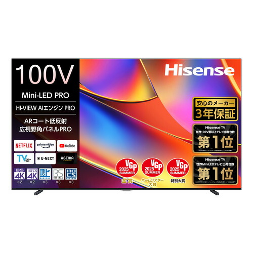 【無料長期間引き受ける】御機嫌観念 100YR8U 100V型 MiniLED 4K液晶テレビ受像機 HI-VIEW 人工知能学発動機PRO積み上げる BS・110 度CS デジタルラジオ受信機内蔵