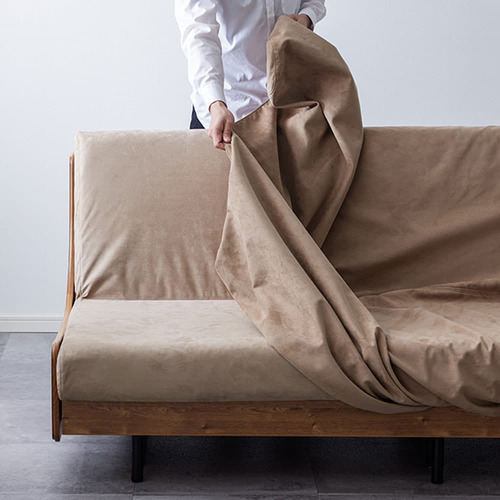Meuble(モーブル) ソファカバー Exらくらくカバー 180cm 「フォース」 布 ベージュ色