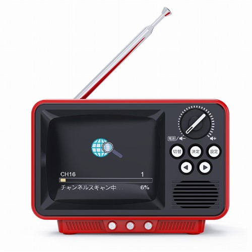 WINTECH TVR-RT1 RD 2.8インチ ワンセグテレビ レトロデザイン ラジオも聴ける ワイドFM対応 レッド|マツヤデンキ店