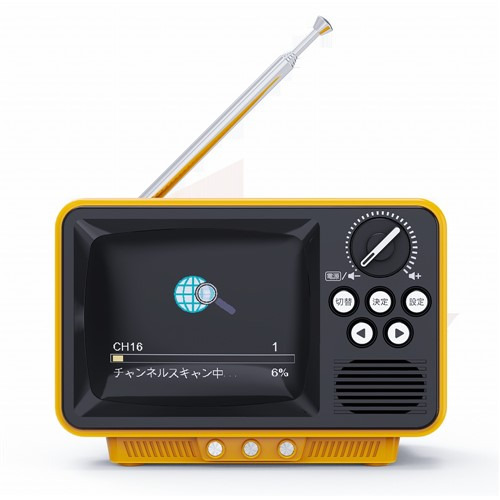 WINTECH TVR-RT1 YL 2.8インチ ワンセグテレビ レトロデザイン ラジオも聴ける ワイドFM対応 イエロー|マツヤデンキ店