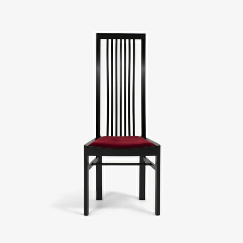 大塚家具 秋田木工 ダイニングチェア 「2801」 ブナ材 ブラック色 ベルベットレッド|マツヤデンキ店
