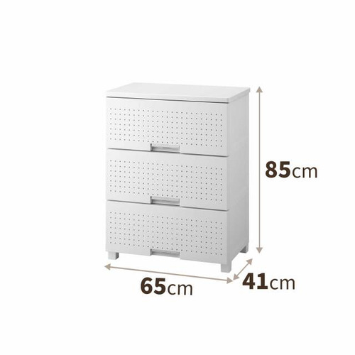 天馬 Fits フィッツプラス デコ 幅65cm 3段 穴付きパネル 小物置き ホワイト FD6533DW