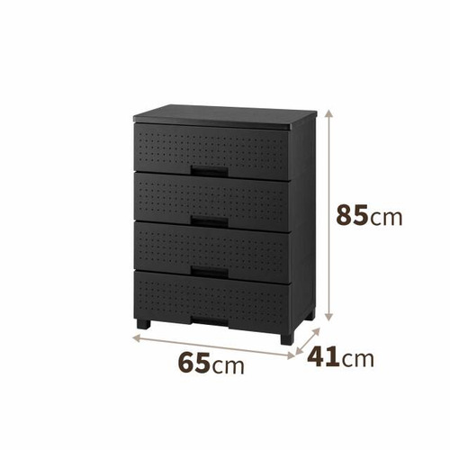 天馬 Fits フィッツプラス デコ 幅65cm 4段 穴付きパネル 小物置き ブラック FD6504BK
