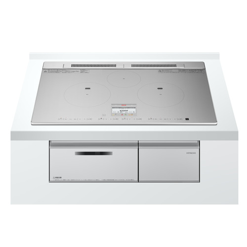 HITACHI HT-N8ASTWF(S) 送料無料 ビルトインIHクッキングヒーター 3口IH 200V 天板幅75cm シルバー|マツヤデンキ店
