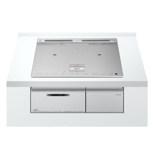 HITACHI HT-N8ASTF(S) 送料無料 ビルトインIHクッキングヒーター 3口IH 200V 天板幅60cm シルバー|マツヤデンキ店