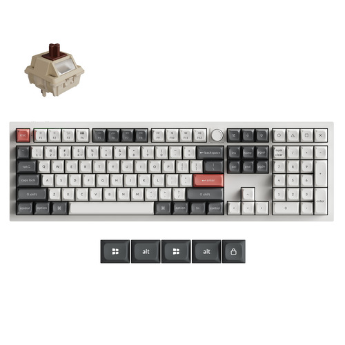 keychron Q6U-P3-US ワイヤレスメカニカルキーボード Q6 Ultra 茶軸 英語配列 フルキーボード ホワイト|マツヤデンキ店