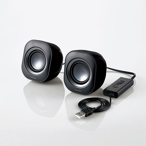エレコム MS-P08USBBK パソコン用2.0chスピーカー USBオーディオタイプ ブラック