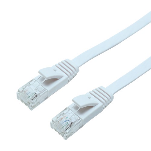 ミヨシ TWU-6A10WH CAT.6A LANケーブル フラット 白 10m