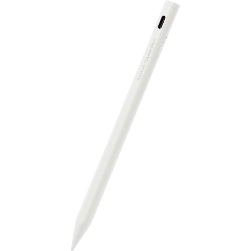 エレコム P-TPACSTAP02WH タッチペン 充電式 スタイラスペン 極細 ペン先 2mm マグネット付 iPad ホワイト