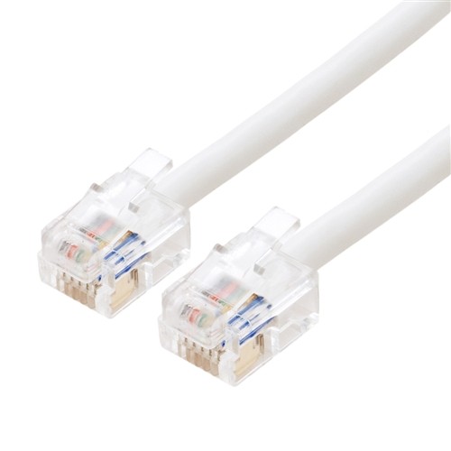 ミヨシ DC-605/WH 6極6芯 電話機コード 5m ホワイト