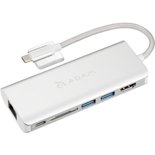 Adam Elements AAPADHUBA01SL CASA Hub A01 USB 3.1 Type-C 6ポート ハブ (USB Type-A/Type-C、HDMI、RJ45、SDカード) シルバー