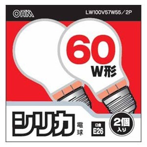 日本未発売 最大53％オフ オーム LW100V57W55 2P061762 シリカ電球 60W 2個入 ecigshq.com ecigshq.com