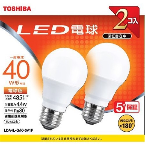 贈呈 上品 東芝 LDA4L-G K40V1P LED電球 E26 電球色 zrs.si zrs.si