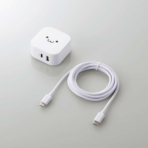 エレコム MPA-ACCP21WF AC充電器 スマホ・タブレット用 USB Power Delivery対応 20W+12W USB-C1ポート USB-A1ポート ホワイトフェイス