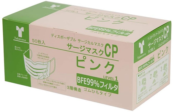 サージマスクCP 076165 50マイイリ ピンク 25-2674-03 竹虎 60セット 10,560円