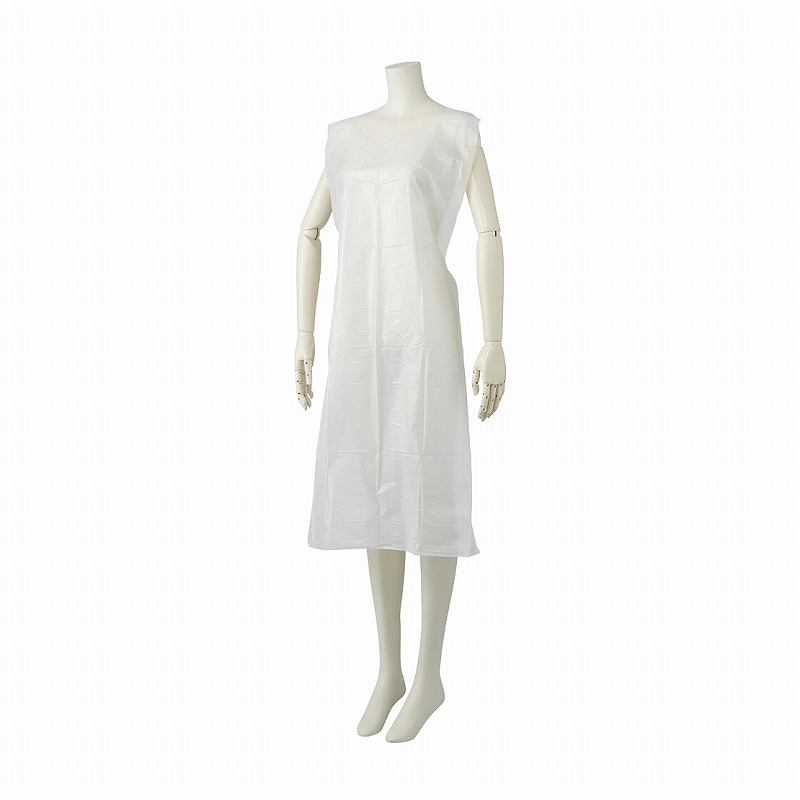 ディスポエプロン 袖無 ブルー 027-175002-00 50マイ プラスチックエプロン 25-2390-01 川本産業 20セット