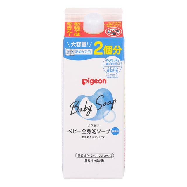 全身泡ソープ 詰替用2回分 1024563 800ML ベビーソープ 25-3717-02 ピジョン 沐浴 せっけん ×12セット あかちゃん おふろ 保湿 肌に優しい うるおい 産院 産婦人科 ママ ベビー用品 ベビーグッズ ベビー 赤ちゃんグッズ