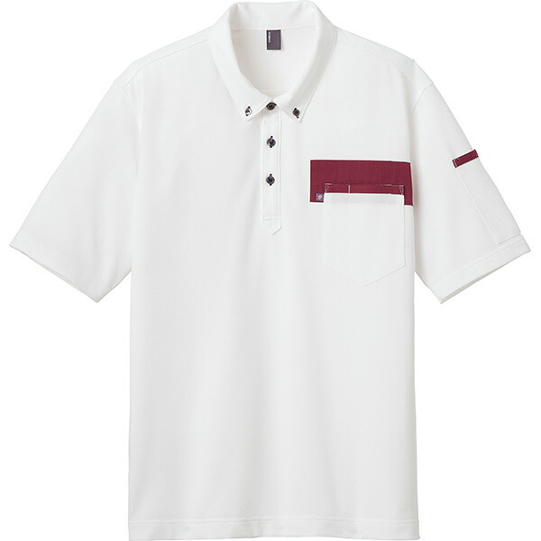 半袖ポロシャツ CSP172-11(ホワイト) Ｍ 看護師 ナース 病院 病棟 事務 ユニフォーム 制服 カーシーカシマ