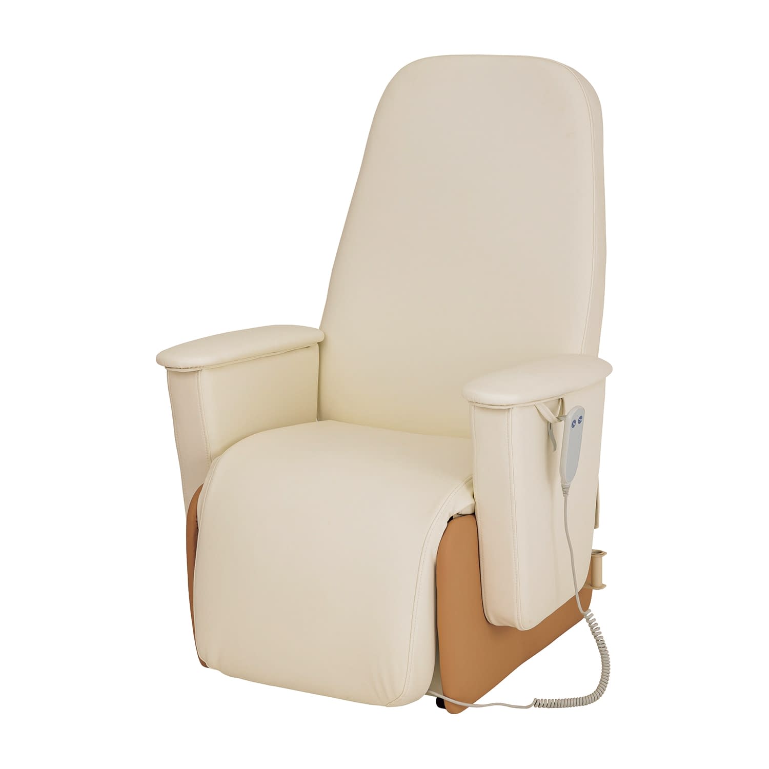 高田ベッド製作所 電動リカバリーチェア TB-1362 ビニルレザーアイボリー 電動リカバリーチェアー 幅48 全幅85 ×奥行100〜165×高さ45 全高103 cm