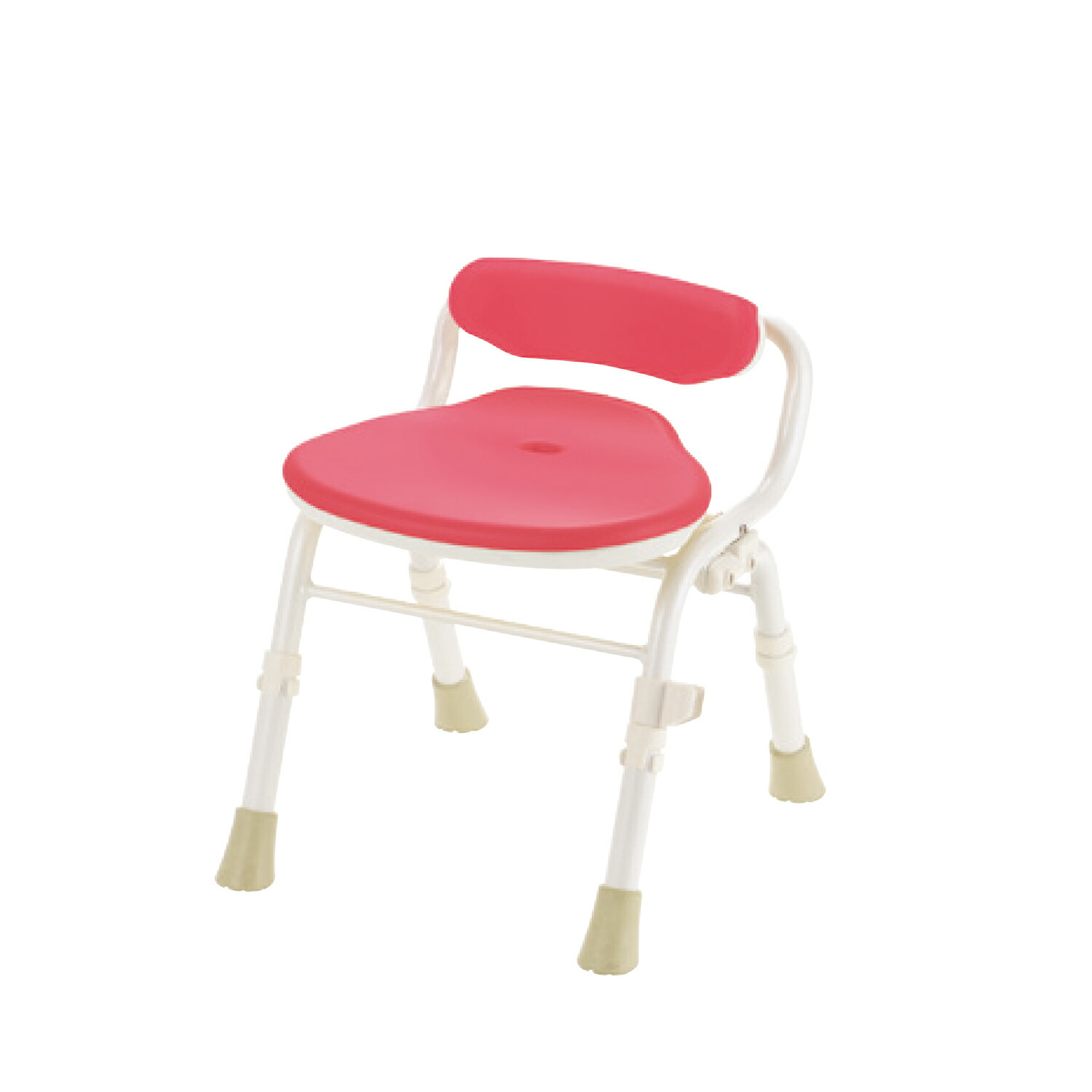 やわらかシャワーチェアクレオ折390 19213(コシアテツキ)ピンク 1台 リッチェル ピンク 25-4585-02 シャワーチェア バスベンチ