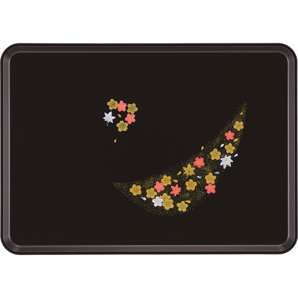 漆調トレイ（花吹雪） MFT1URD(490X320MM)