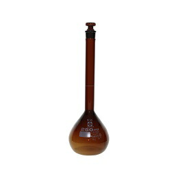 メスフラスコ 茶 カスタムA 250mL 柴田 026100-250